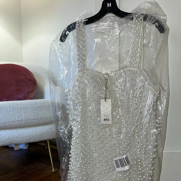 LoveShackFancy Cream Pearl Mini Dress - Picture 5 of 5